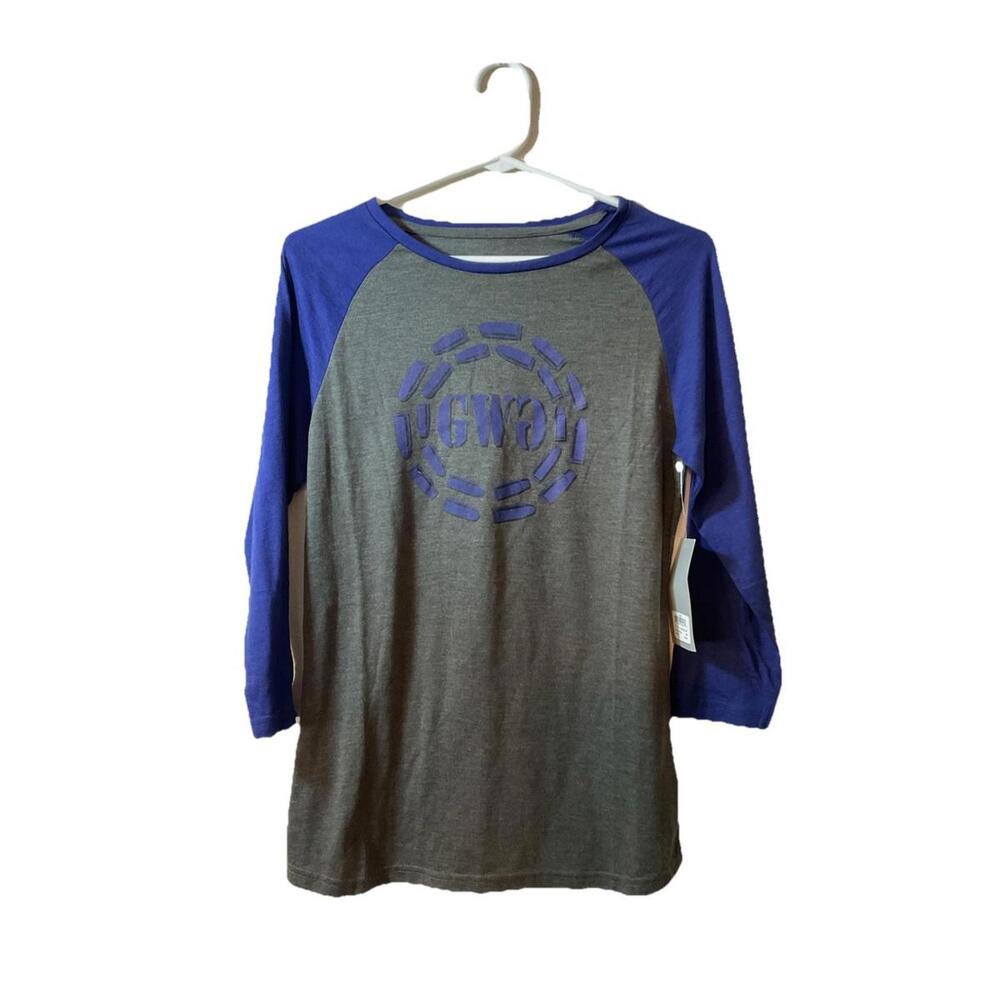 Girls With Guns Full Turn Long Sleeve Tee Gray Indigo Size Small
